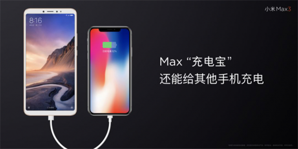 小米max3支持反向充电吗