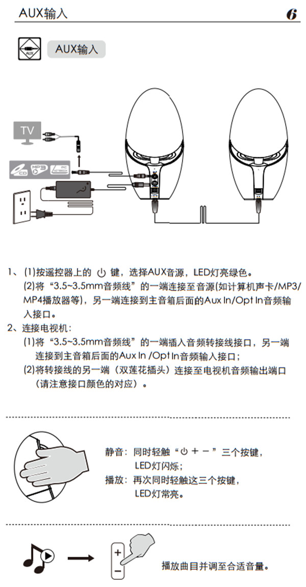 漫步者E225蓝牙音响产品使用说明书