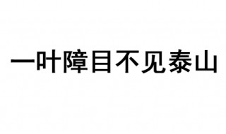 一叶障目不见泰山的成语故事 一叶障目不见泰山的解释