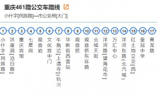 重庆461公交车路线 重庆461公交车运营时间