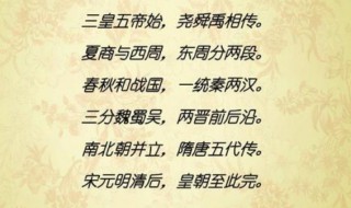 中国古代朝代顺序表 中国古代历经哪些朝代