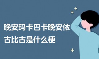 晚安玛卡巴卡晚安依古比古是什么梗 晚安玛卡巴卡晚安依古比古的出处