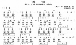 送别简谱电子琴指法 大家可以收藏一下