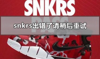 snkrs出错了请稍后重试怎么办 snkrs我们遇到问题 请稍后重试