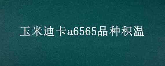 玉米迪卡a6565品种积温