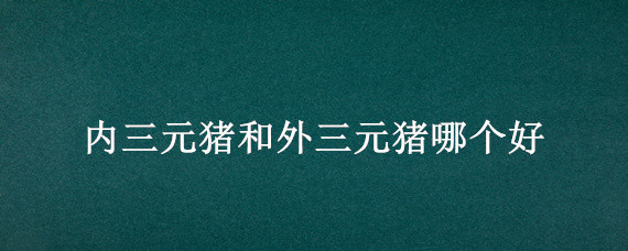 内三元猪和外三元猪哪个好 内三元猪和外三元猪哪个好吃