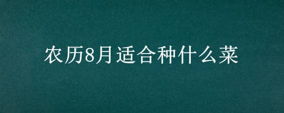 农历8月适合种什么菜 农历八月中旬适合种什么菜