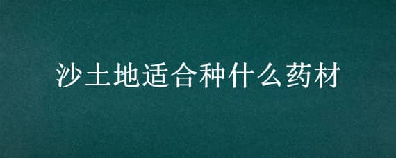 沙土地适合种什么药材（沙土地适合种植什么药材）