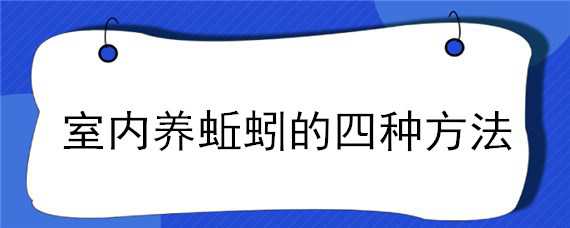 室内养蚯蚓的四种方法（室内养蚯蚓的四种方法是）