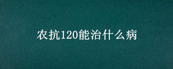 农抗120能治什么病