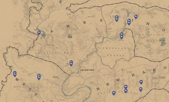 荒野大镖客2收集地图全汇总 荒野大镖客2收集地图大全 总览/帮派成员坟墓/传奇动物位置
