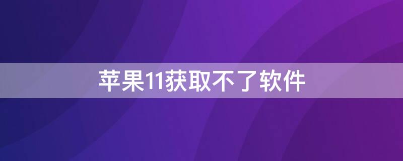 iPhone11获取不了软件