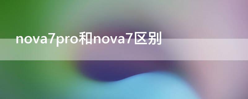 nova7pro和nova7区别