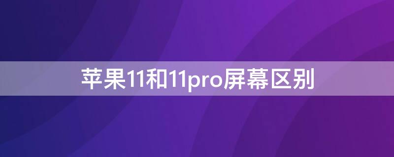 iPhone11和11pro屏幕区别（iphone11pro和iphone12pro屏幕区别）