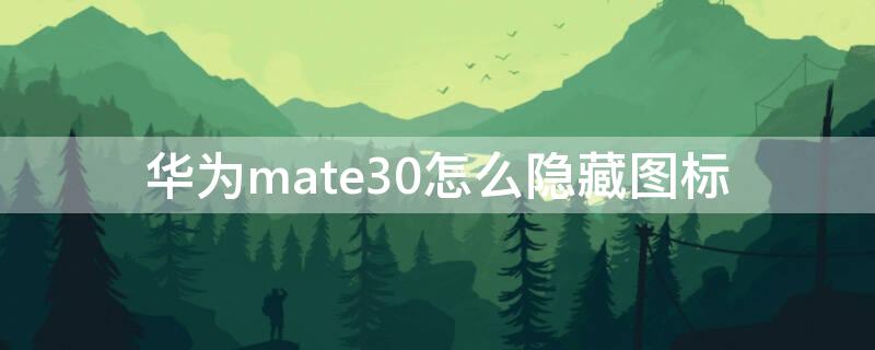 华为mate30怎么隐藏图标 华为mate30epro怎么隐藏图标