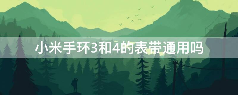 小米手环3和4的表带通用吗（小米手环4和3的表带是一样的吗）