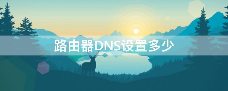 路由器DNS设置多少（路由dns设置多少合适）