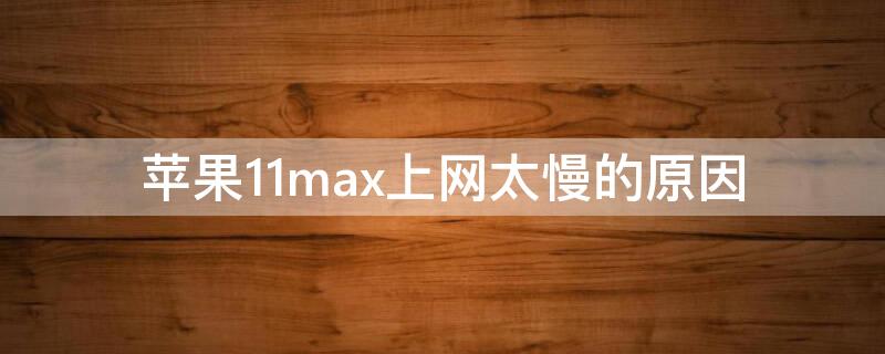iPhone11max上网太慢的原因（iphone11pro max上网速度慢）