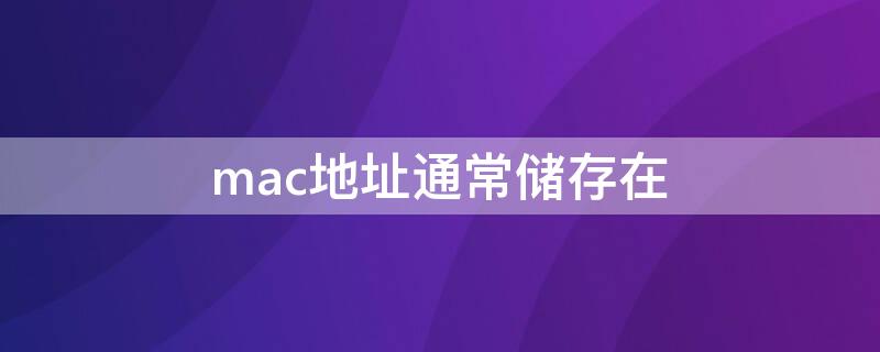 mac地址通常储存在 mac地址通常存储在计算机的什么