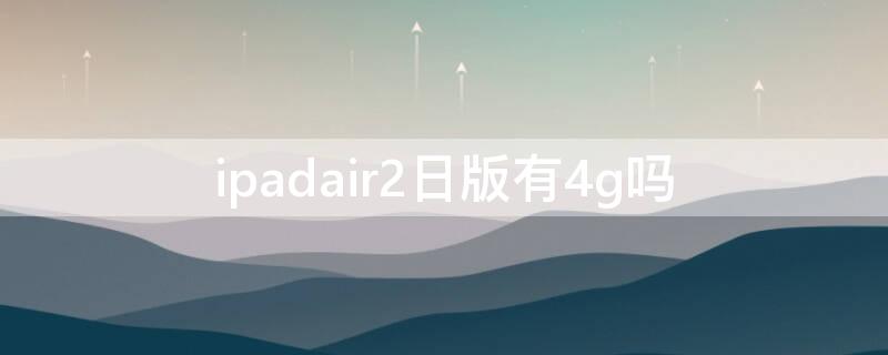 ipadair2日版有4g吗（ipadair2wifi版和4g）
