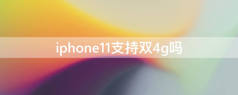 iPhone11支持双4g吗（iphone11能双4g吗）