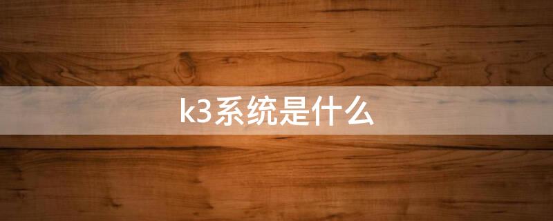 k3系统是什么（k3系统是什么系统如何查询发货地止）