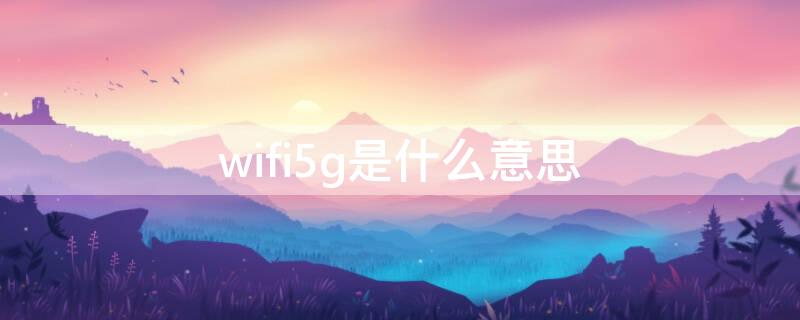 wifi5g是什么意思（无线wifi5g是什么意思）