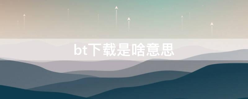 bt下载是啥意思（bt下载是什么意思?）