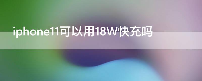 iPhone11可以用18W快充吗（iphone11能用18w快充吗）