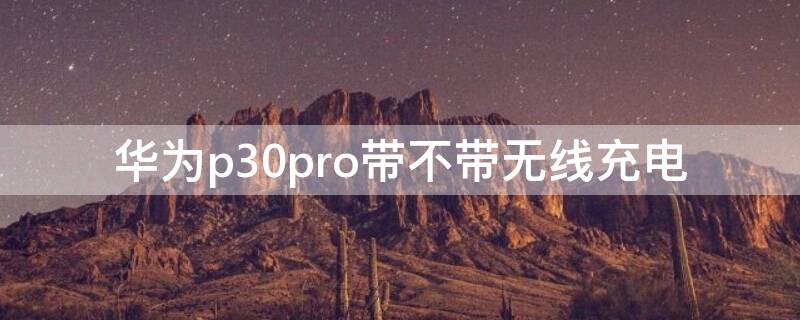 华为p30pro带不带无线充电（华为p30pro带不带无线充电功能）