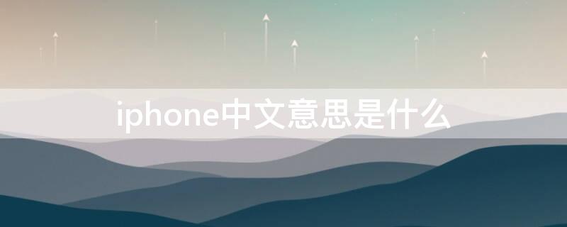 iPhone中文意思是什么 iphone汉语意思是什么