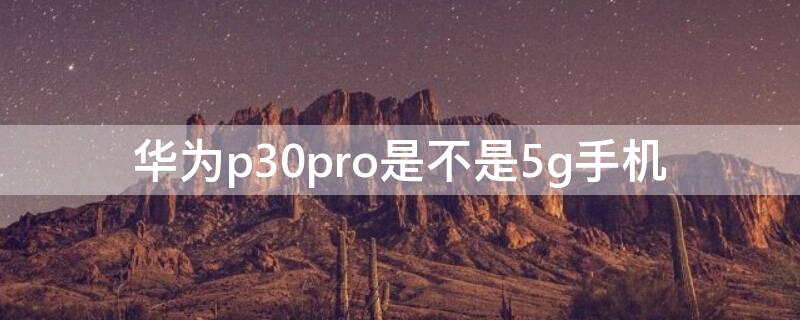 华为p30pro是不是5g手机 华为p30Pro是5G手机吗