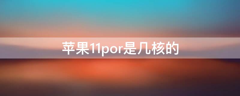 iPhone11por是几核的（iphone11pro是几核处理器）