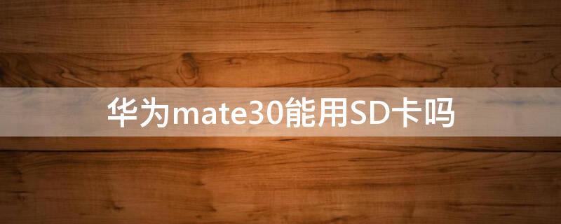 华为mate30能用SD卡吗（华为mate30可以用sd卡吗）