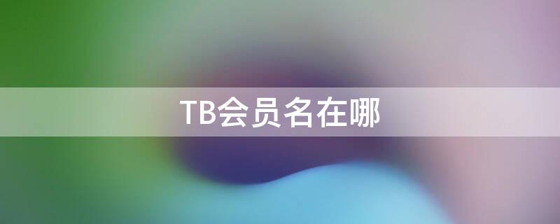 TB会员名在哪 tb会员名可以更改吗