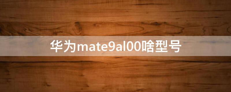 华为mate9al00啥型号（华为mateal00是什么型号）