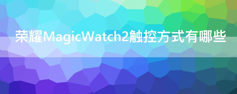 荣耀MagicWatch2触控方式有哪些 荣耀magicwatch2有什么功能