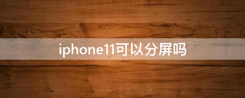 iPhone11可以分屏吗 iphone 11能分屏么