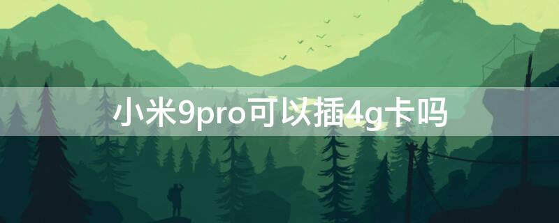 小米9pro可以插4g卡吗 小米9pro可以用4g卡吗