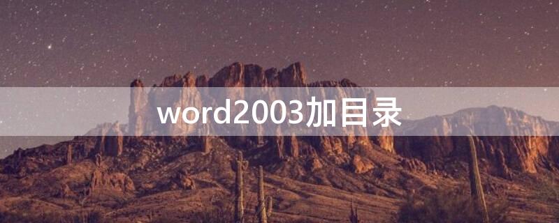 word2003加目录（word2010加目录）