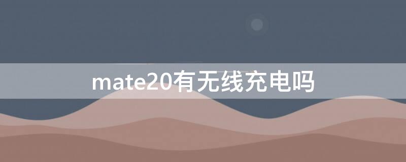 mate20有无线充电吗（mate20能无线充电不）