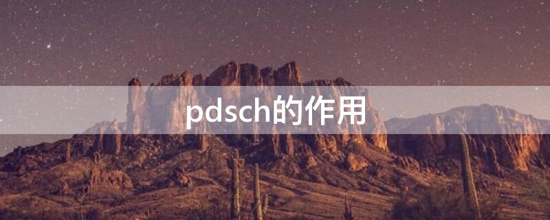 pdsch的作用 pdsch和pdcch 的区别