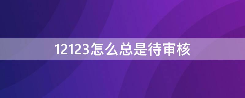 12123怎么总是待审核（12123怎么总是待审核怎么办怎么注销）