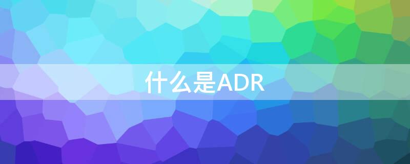 什么是ADR（什么是ADR）