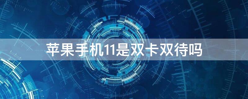 iPhone手机11是双卡双待吗（iphone 11 是双卡的吗）