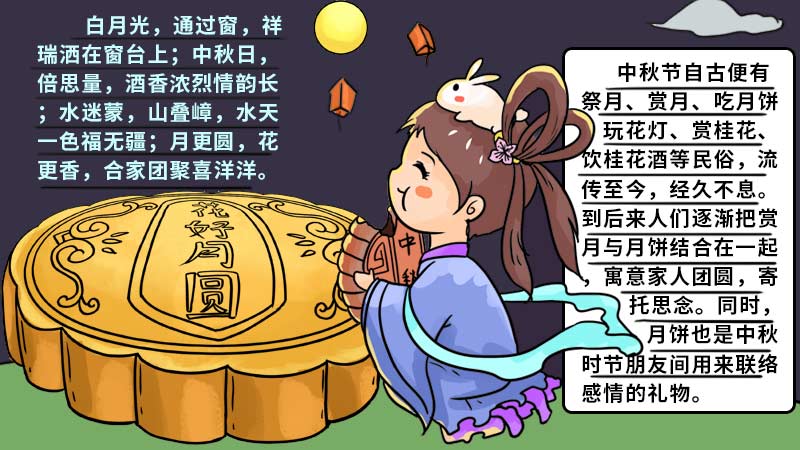 花好月圆中秋手抄报怎么画