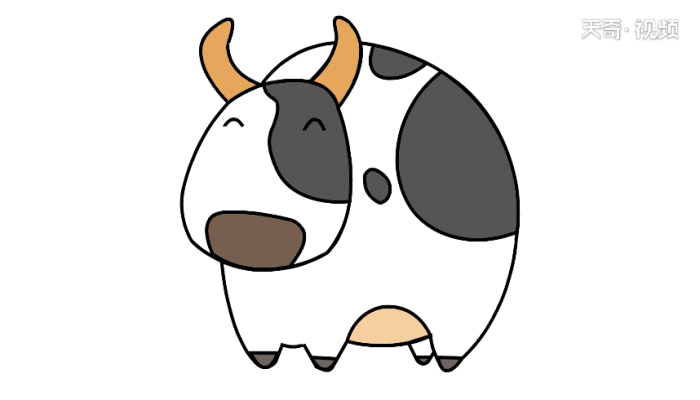 牧场里的奶牛简笔画