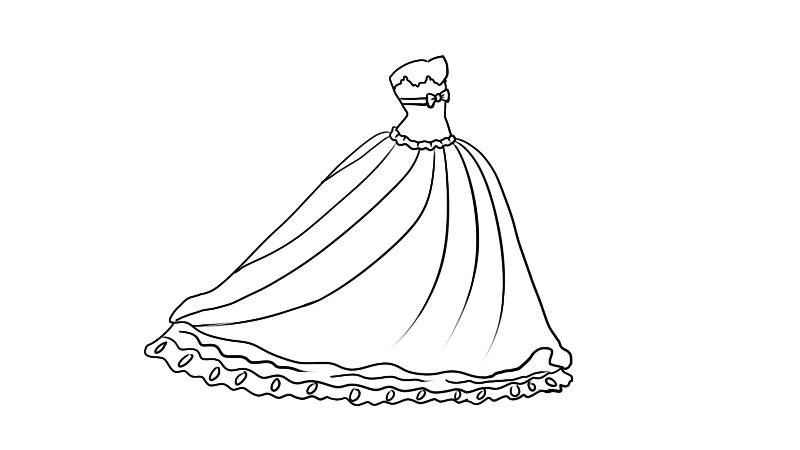 芭比公主裙子的简笔画画法