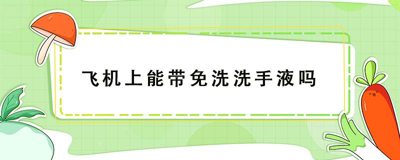 飞机上能带免洗洗手液吗 飞机上可以带免洗手的洗手液吗?