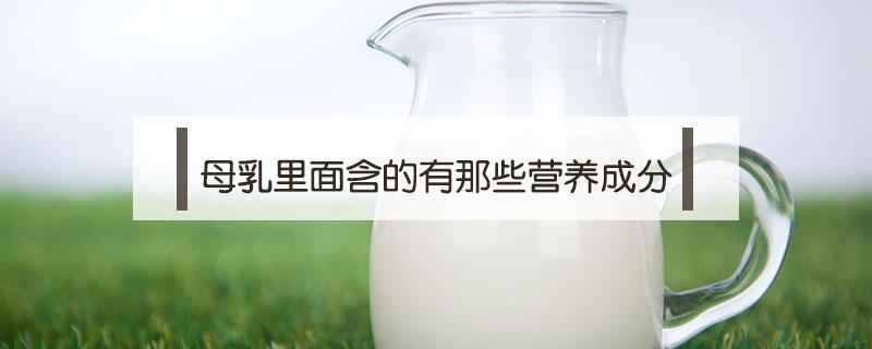 母乳里面含的有那些营养成分 母乳中含有的营养成分